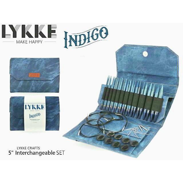 LYKKE 付け替え式輪針セット リッケ 5インチ（11．5cm） 輪針5号〜12ミリ 60cm 80cm 100cm輪針 インディゴ
