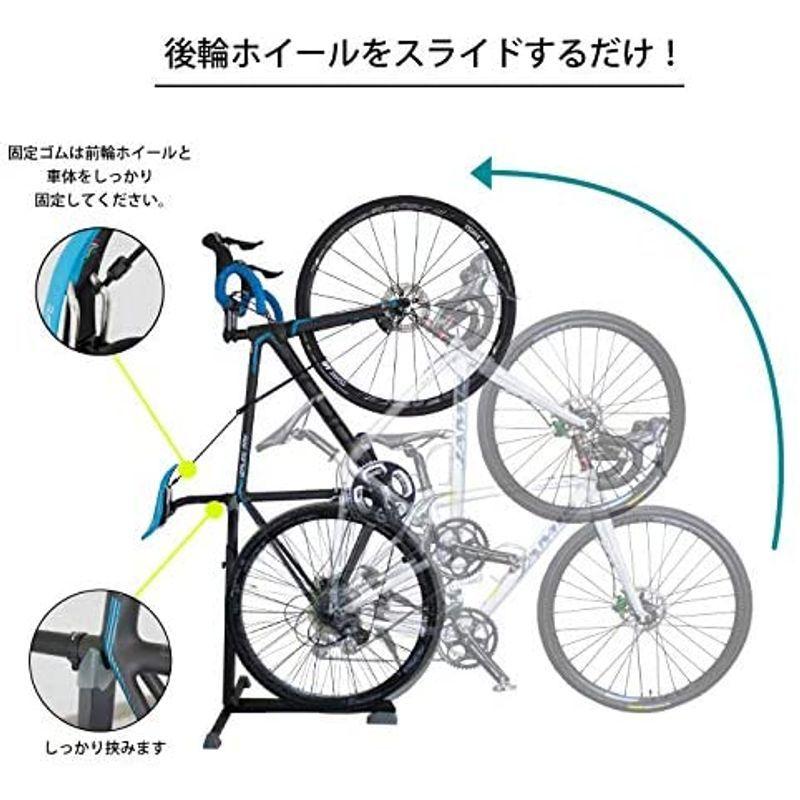 品質一番の Gorix ゴリックス 自転車 スタンド 自転車スタンド 倒れない 縦置き すたんど 屋外 転倒防止 T14 ブラック Commerces Boutique