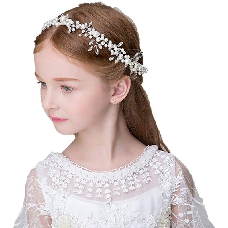 未使用品 お子様の発表会にピッタリ 髪飾り 子供 カチューシャ ヘッドドレス 純白 パール ヘアアクセサリー 結婚式 フラワーガール 入学式 卒業式 Materialworldblog Com