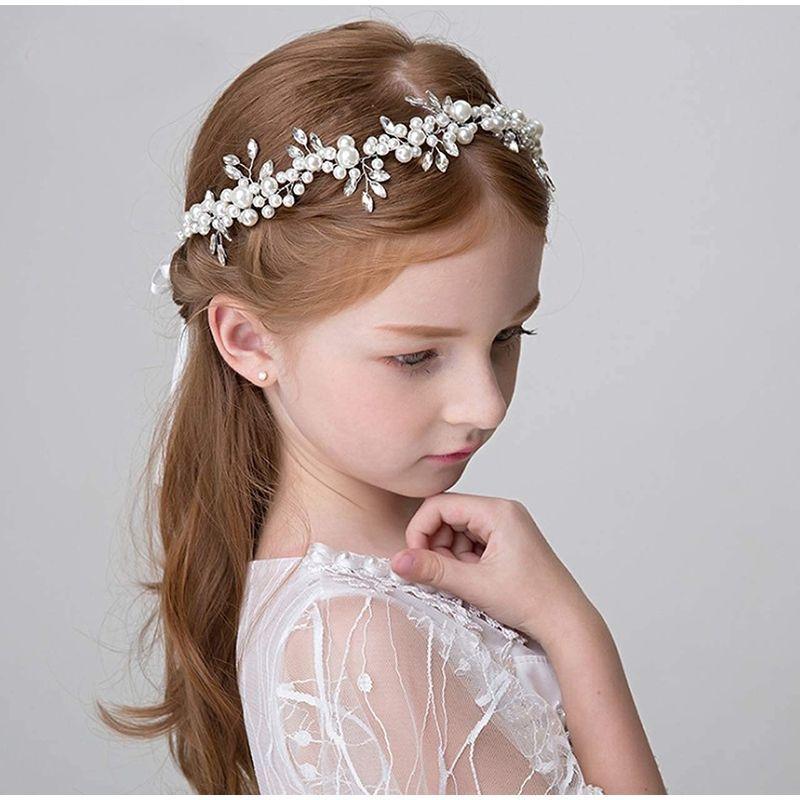 未使用品 お子様の発表会にピッタリ 髪飾り 子供 カチューシャ ヘッドドレス 純白 パール ヘアアクセサリー 結婚式 フラワーガール 入学式 卒業式 Materialworldblog Com