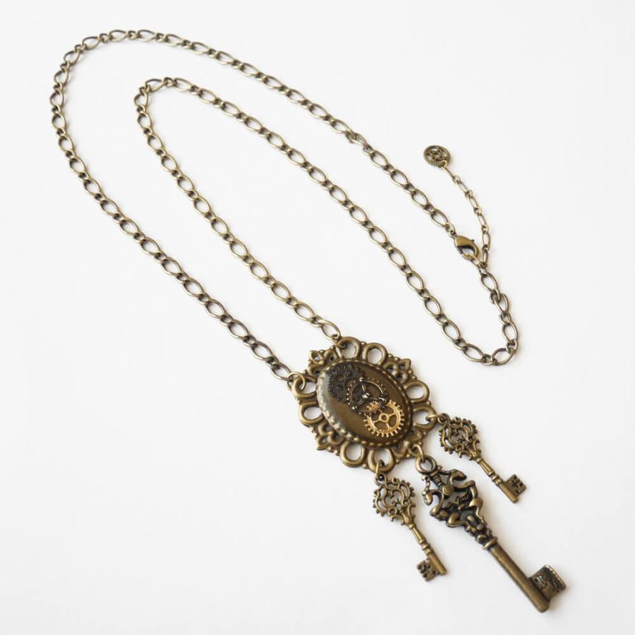 【a story】スチームパンク　ネックレス　モグラ steampunk】歯車 スチームパンク 鍵 ネックレス : tearsheaven - 通販