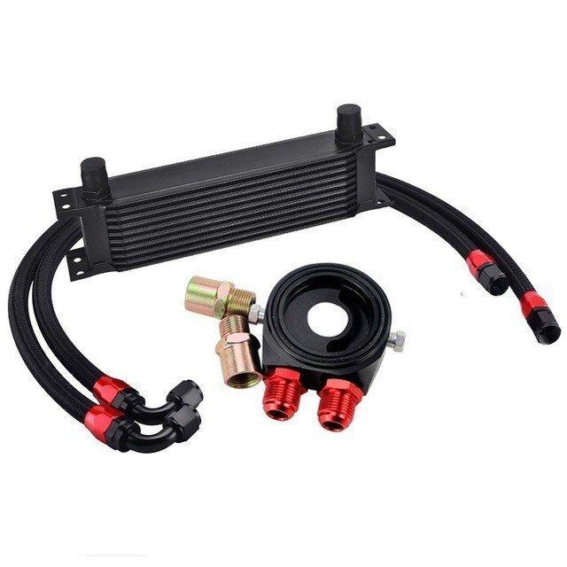 3個セット・送料無料 オイルクーラー ホース ユニバーサル 10行 オイル