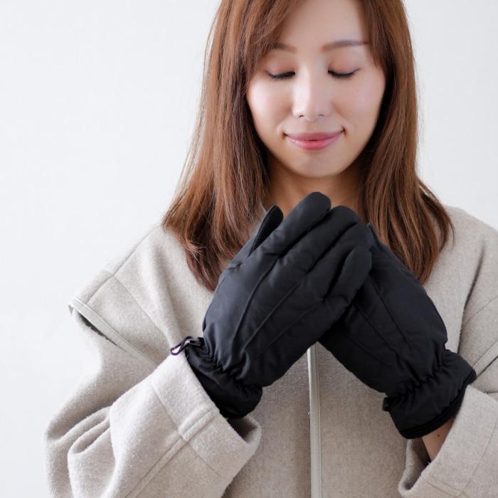 婦人防水防風三本ライン 手袋 グローブ レディース 女性 中わた 防水 防風 防寒 おでかけ 通勤 通学|tebukuroichiba|02
