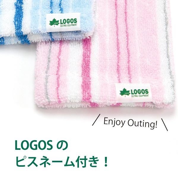 クールネック ストライプ LOGOS クールマフラー  パイル生地 綿100％ ユニセックス  熱中対策 レディース メンズ　専用保冷剤2個付 |  | 01