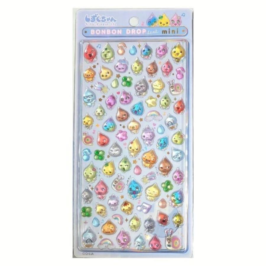 公式 正規品　しずくちゃん　ボンボンドロップシールミニ 4種セット しずくの森のなかまたち ボンボンドロップシール ミニ しずくちゃん