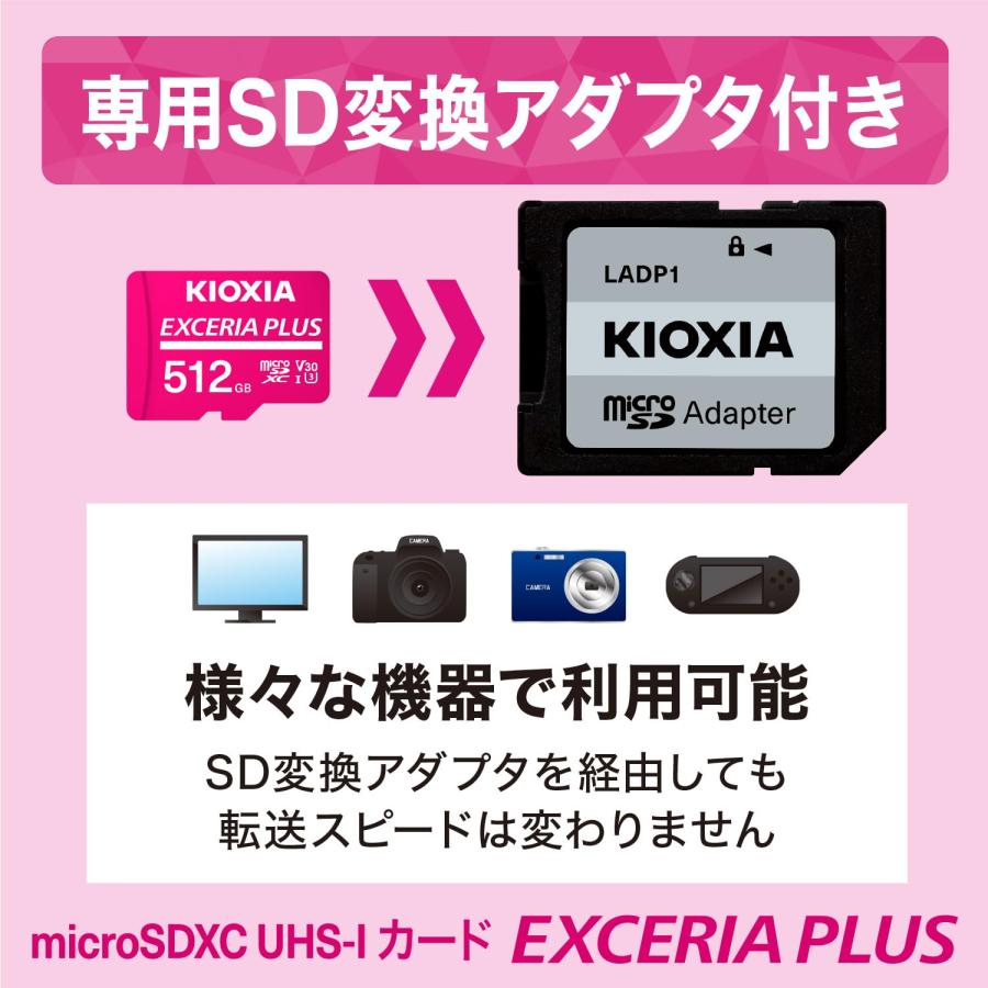 KIOXIA(キオクシア) 旧東芝メモリ microSD 512GB EXCERIA PLUS UHS-I