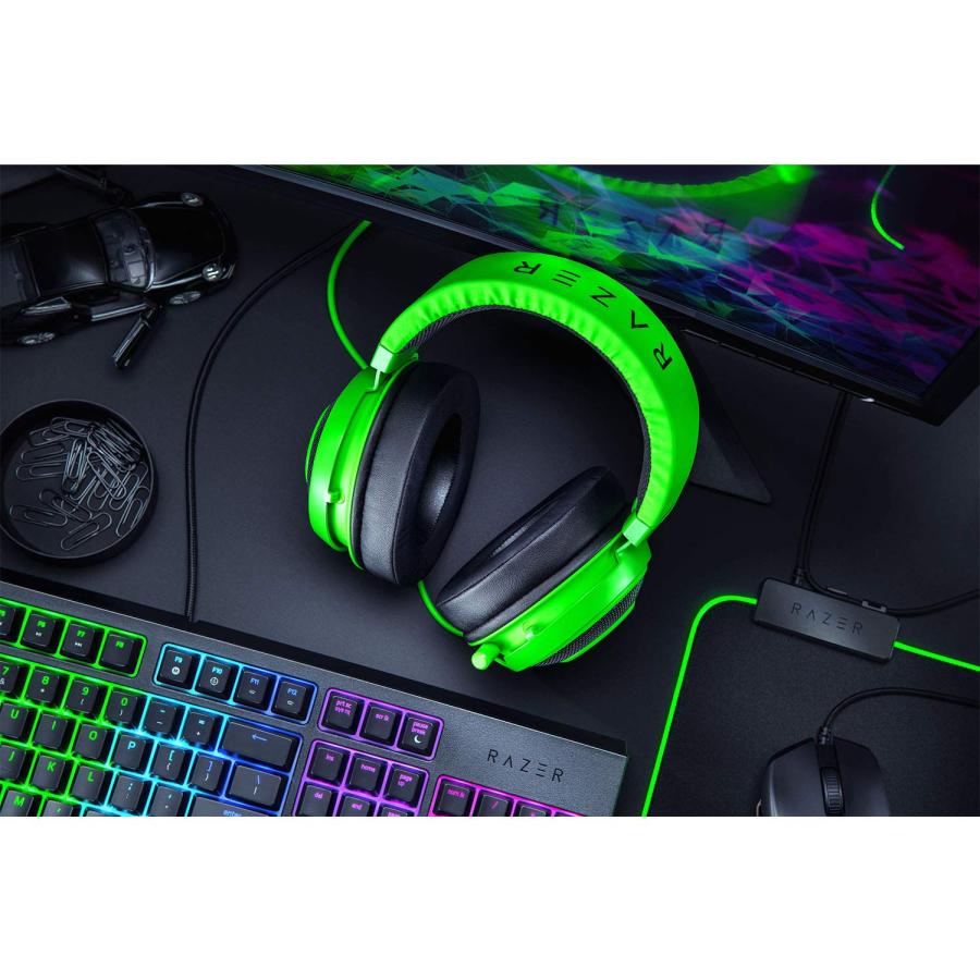 Razer Kraken Green ゲーミングヘッドセット アナログ接続  RZ04-02830200-R3M 兵庫東倉庫の画像