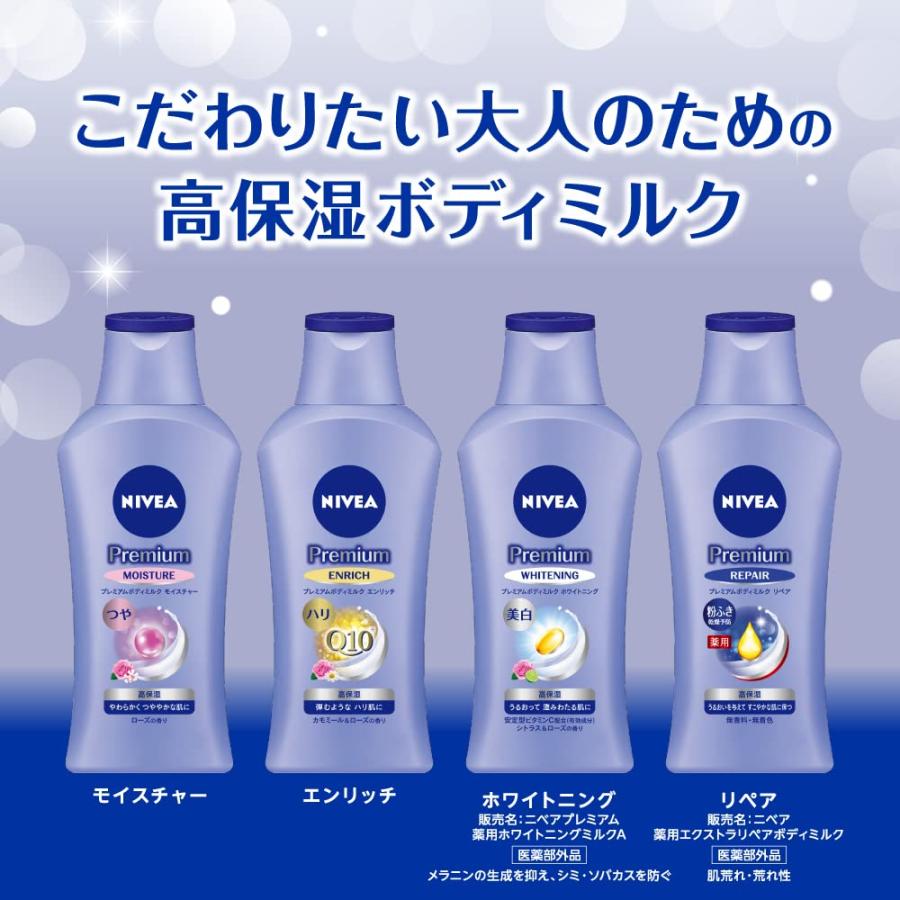 2本セット ニベア プレミアム ボディミルク リペア 無香料 190g×2本 粉