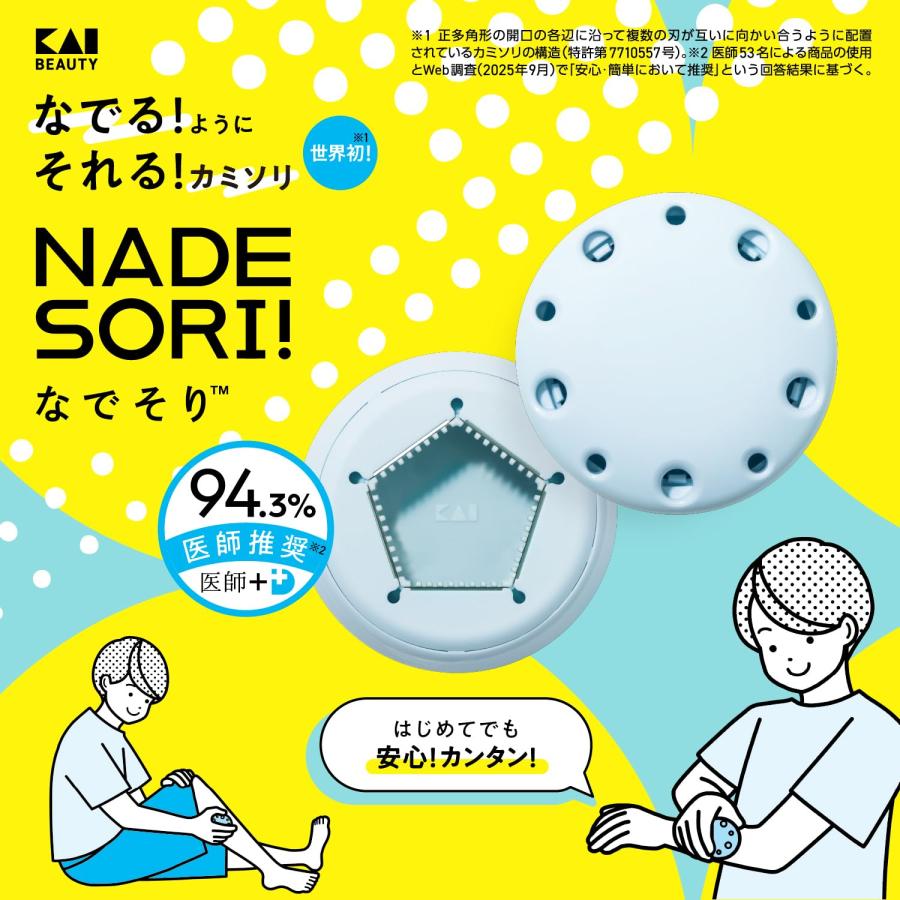 2個セット 貝印 なでそり なでるようにそれるカミソリ NADESORI! KAI