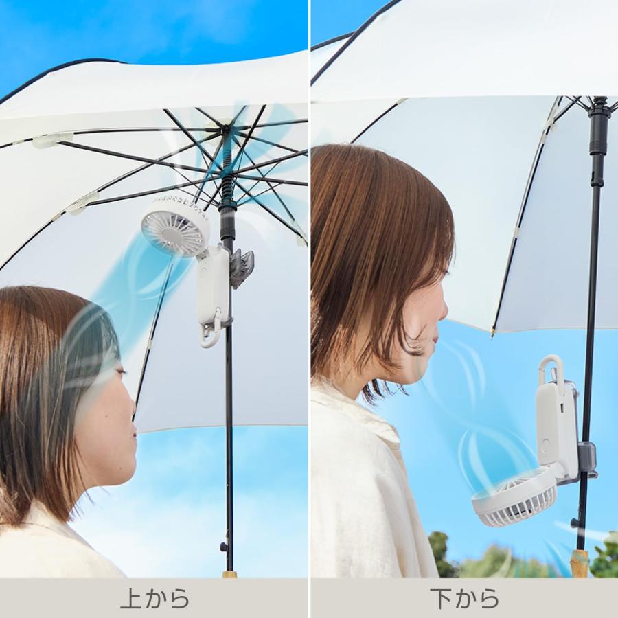 2025年モデル】リズム Mobile 3.2 ハンディファン+ 日傘クリップ