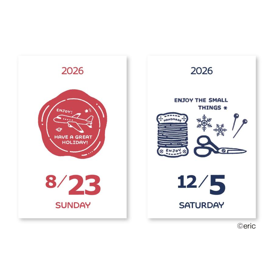 新日本カレンダー 2026年 カレンダー 日めくり eric ミニミニ日めくり