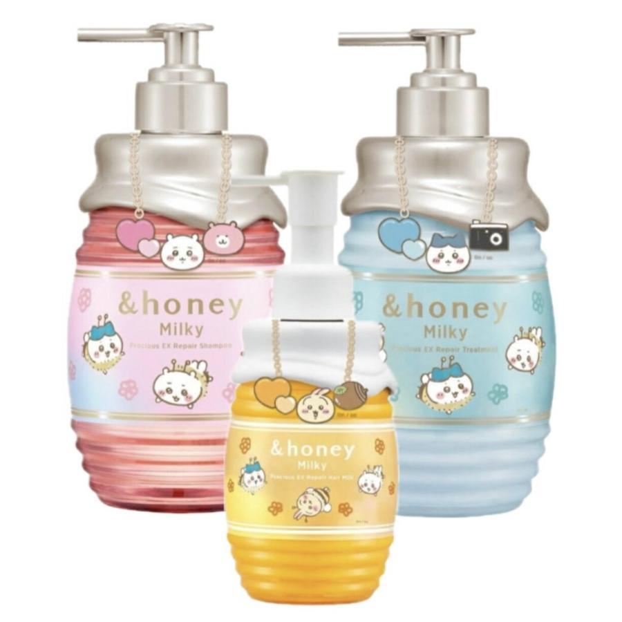 【まとめ買い3点セット】　＆honey アンドハニー　ちいかわ ミルキー プレシャス EXリペア  シャンプー＆トリートメント[4stepトラベルキット付] 限定ペアセット | 