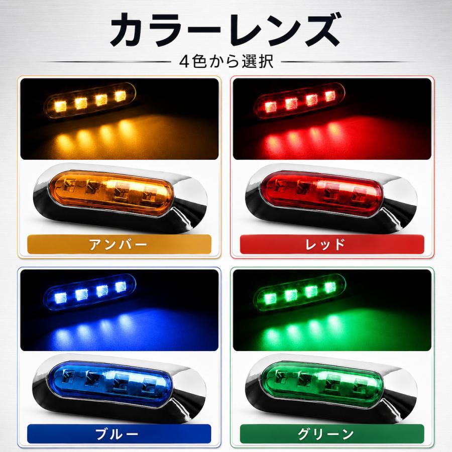 フルハーフLEDマーカー10個セット LED マーカーランプ 10個セット 12V 24V SMD 4連 小型 サイドマーカー