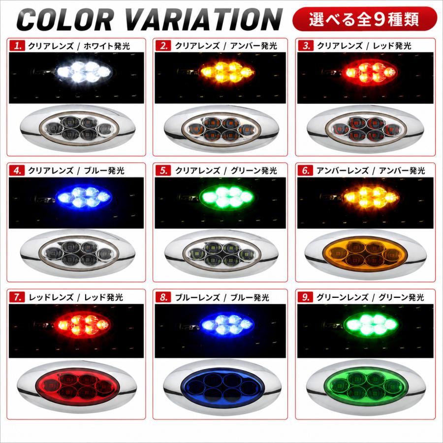 トラック マーカーランプ LED サイドマーカー 10個セット 12V 24V