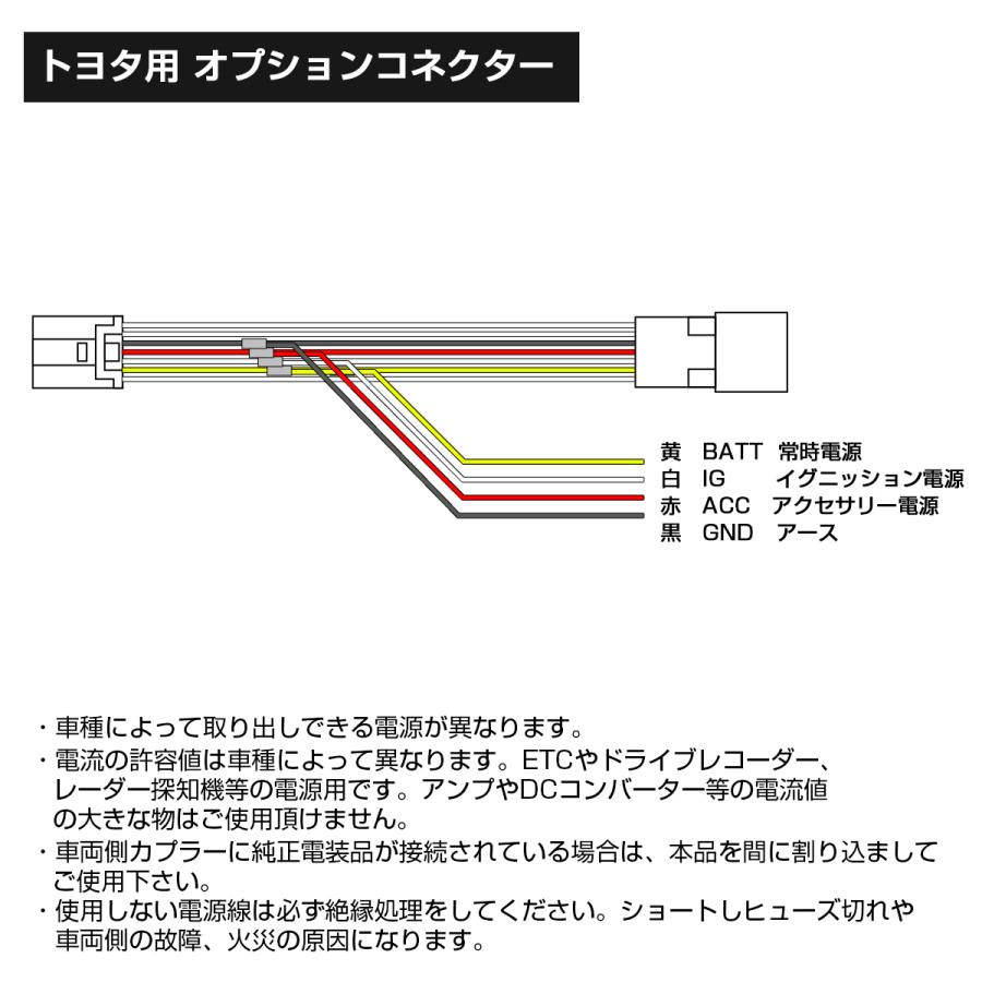 オプションカプラー トヨタ用 電源取り出しハーネス コネクター カローラスポーツ 90系 ヴォクシー ノア I-583 | NOAH | 03
