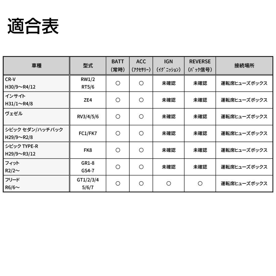 オプションカプラー ホンダ用 電源取り出しハーネス コネクター CR-V ヴェゼル シビック フィット フリード I-592 | ヴェゼル | 05