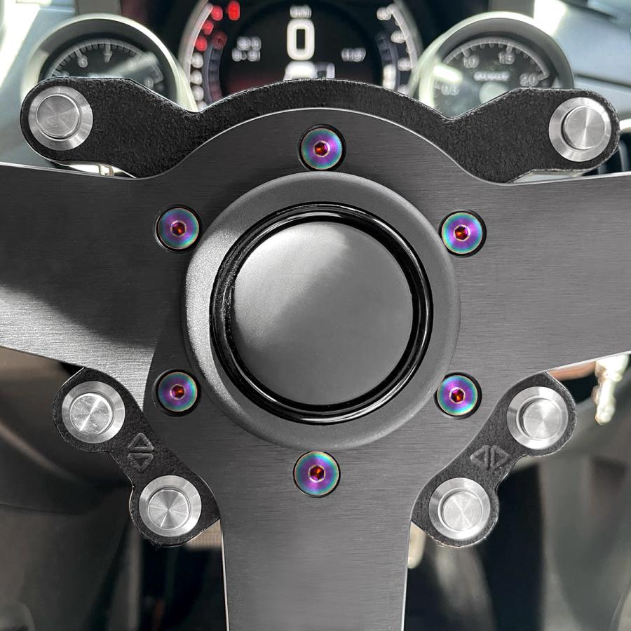 チタンボルト ステアリングボルト M5 P0.8 六角穴 ハンドル 皿ボルド レインボー 6本セット JA1895 | ブランド登録なし | 02