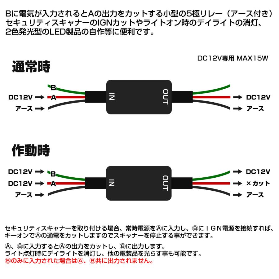 5極リレー 5Pリレー DC12V MAX15W 小型 コンパクト P-68 | ブランド登録なし | 01