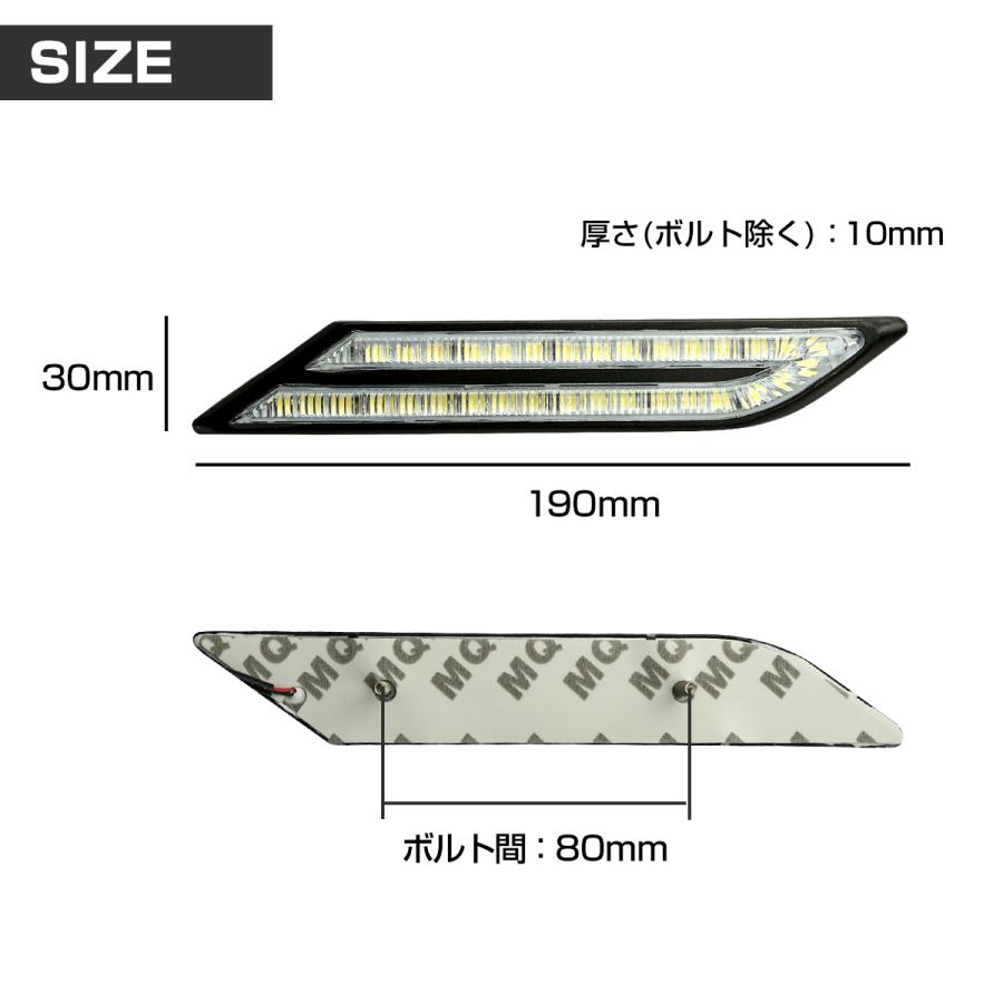 LEDサイドマーカー BMW風 DC12V 汎用 左右セット サイドステップ フェンダー ドレスアップ レッド PZ048 | ブランド登録なし | 04