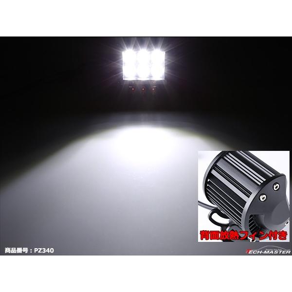 LEDワークライト 作業灯 DC12V DC24V兼用 サーチライト 集魚灯 18W ライトバー PZ340 | ブランド登録なし | 04