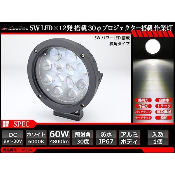 60W LED作業灯 DC12V/24V ワークライト 照射30度 防水 フォグランプ PZ358 | ブランド登録なし | 02