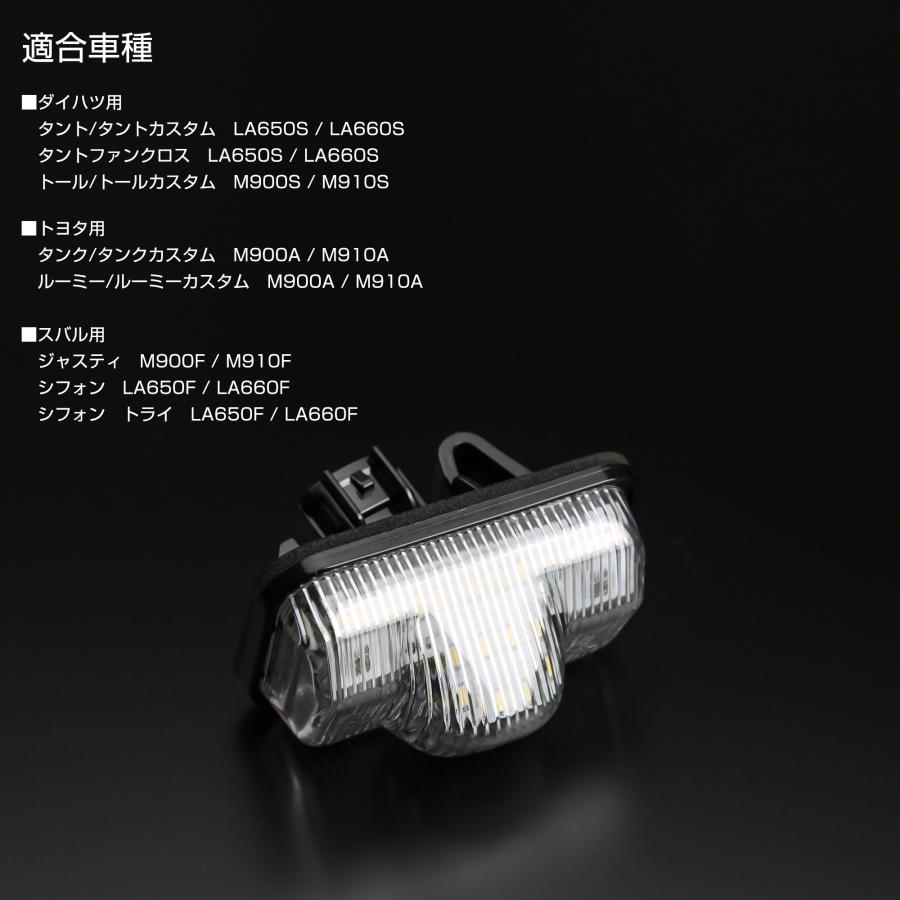 LED ライセンスランプ LA650S LA660S タント タントカスタム タントファンクロス M900S M910S トール トールカスタム ナンバー灯 R-609 | トヨタ | 03