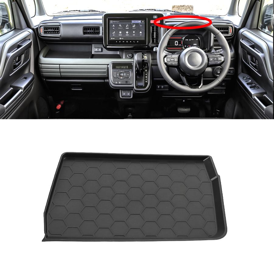 スペーシア カスタム ギア 運転席 オープントレイ マット MK54S MK94S シリコン 滑り止め 傷防止 ブラック S-1386 | スペーシア | 01