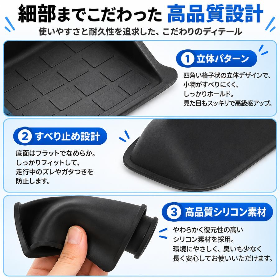 N-BOX NBOX カスタム JF5 JF6 収納トレイ 4種セット アクセサリー センターロアボックス ドアポケット オープントレイ ドア下部マット 内装パーツ S-3007 | N-BOX | 05