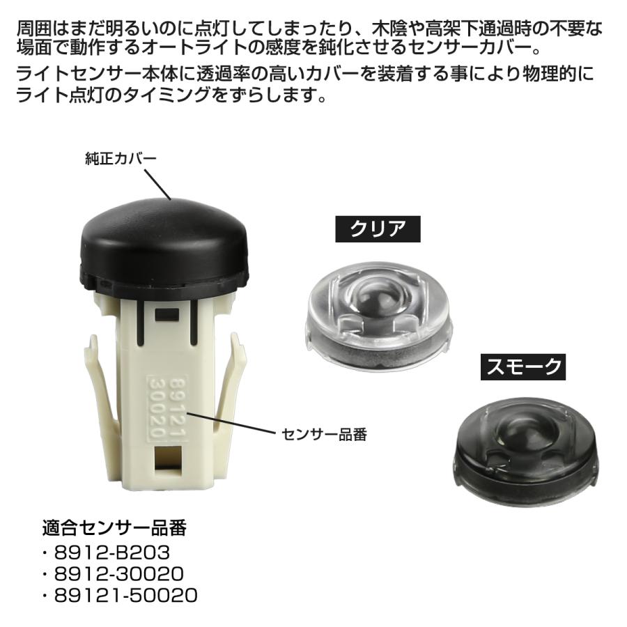 オートライト センサーカバー トヨタ ダイハツ レクサス用 センサーキャップ クリア スモーク S-465 | トヨタ | 05