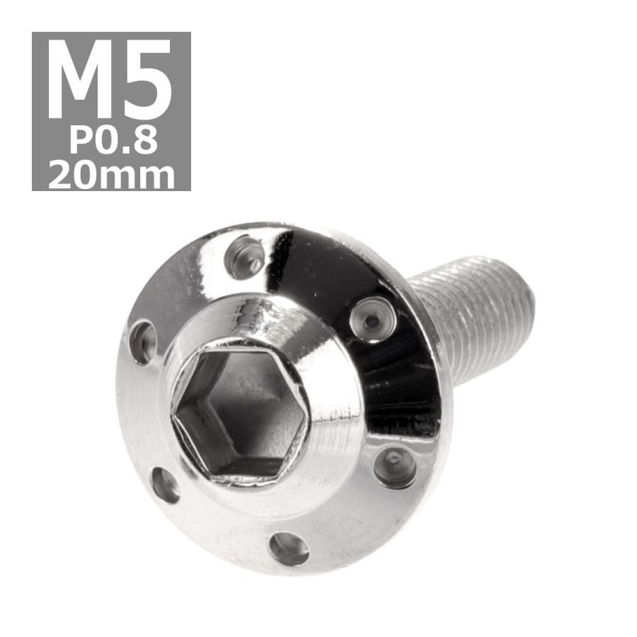 ボタンボルト M5×20mm P0.8 ホールヘッド H-1 ステンレス シルバー 1個 TR0174