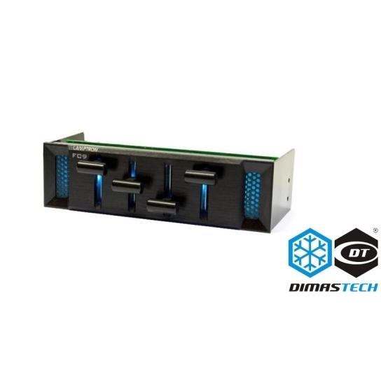 LAMPTRON Fan Controller FC9  5インチベイ 4ch ファンコントローラー スライダー式 LEDライト内蔵 | 