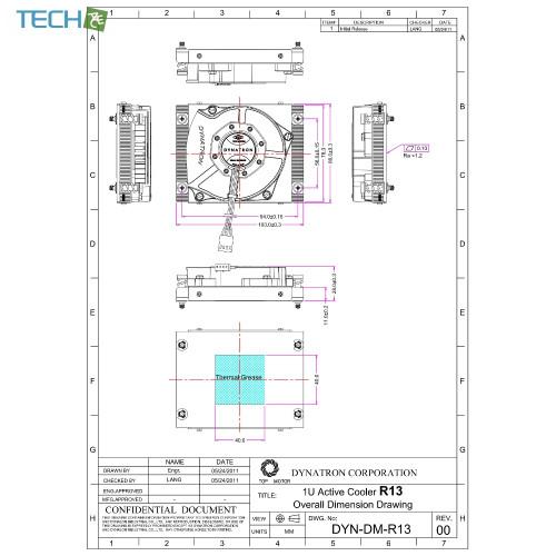 Dynatron R13 Intel   LGA2011/2066/NARROW 1U CPUクーラー ヒートシンク [R13] |  | 06