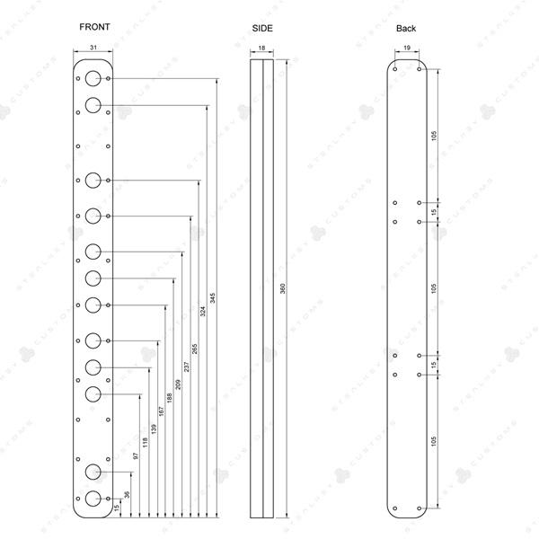 Stealkey Customs  CubeTube Distroplate 360 mm - Acryl　アクリルパイプ アクリルチューブ ハードチューブ PC 水冷 クリア  G1/4［SW10133］ |  | 02