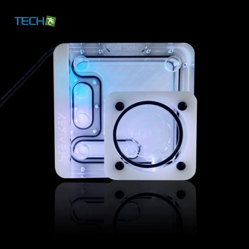 Stealkey Customs SK-UNI 120D Distroplate - D5 PWM D-RGB - White Edition  ディストロプレート PC 水冷  水冷パーツ リザーバー ポンプ アクリル ［SW10141］ |  | 02