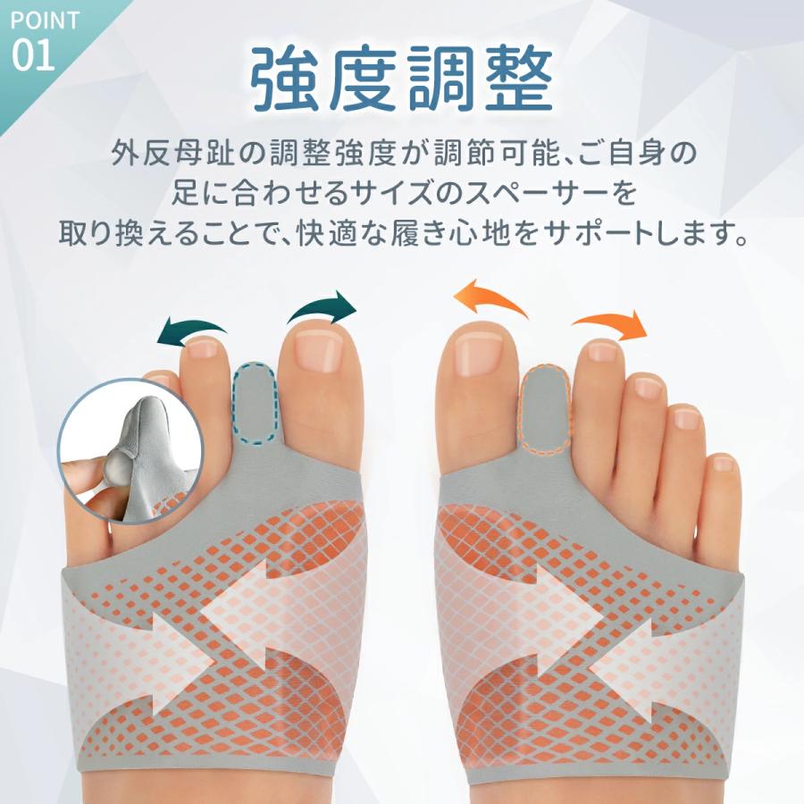 「在庫一掃」外反母趾  靴下 医師監修 外反 ソックス 足指サポーター 外反母趾 予防 サポーター 足裏保護パッド  寝指 Techlove 母の日 プレゼント |  | 04