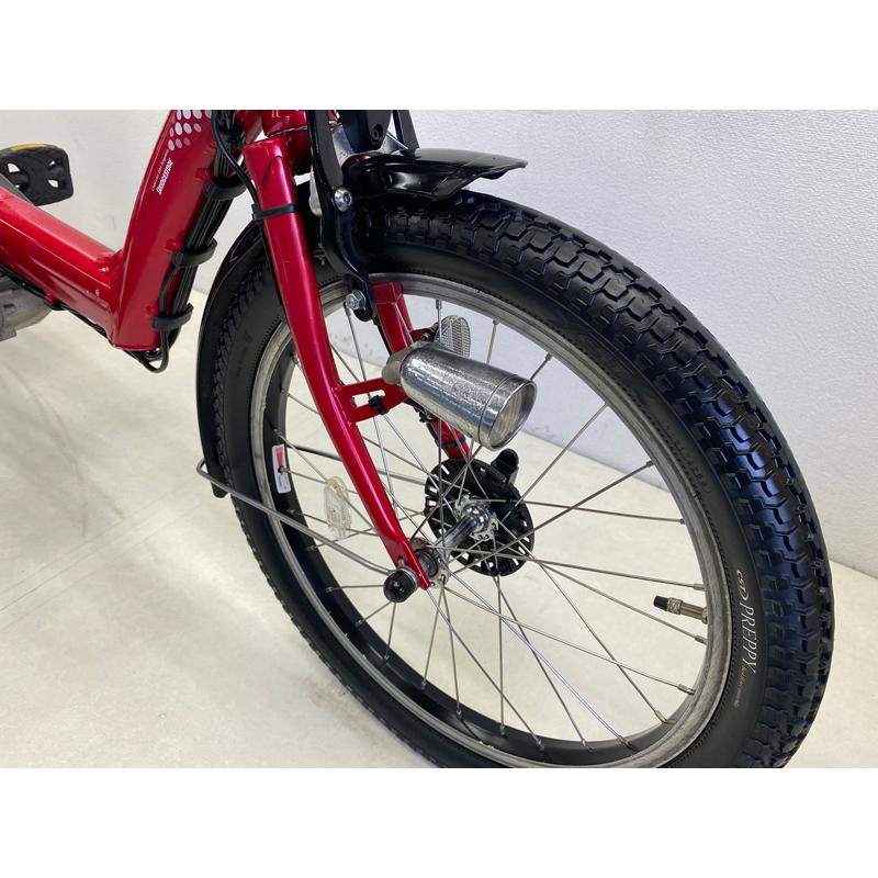 【中古】ブリヂストン アンジェリーノ 色：レッド 20インチ 8.9Ah バッテリー 充電器付※西濃運輸支店止め配送商品