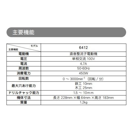マキタ（makita） 6412 無段変速 ドリル 本体のみ : パワーツール