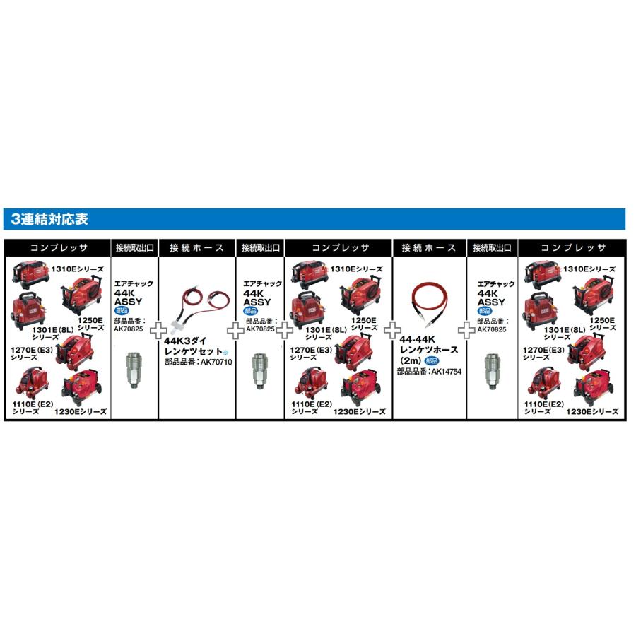 マックス 44K3ダイレンケツセット AK70710 +連結エアチャック 3ケ