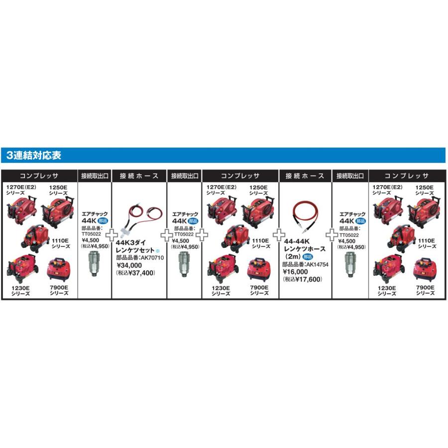 マックス 44K3ダイレンケツセット AK70710 +連結エアチャック 2