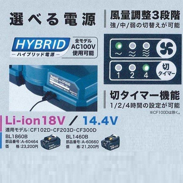 マキタ CF203DZ (青/白)+ BL1860B 18V充電式ファン 2点セット マキタ CF203DZ (青/白)+ BL1860B 18V充電式ファン 2点セット