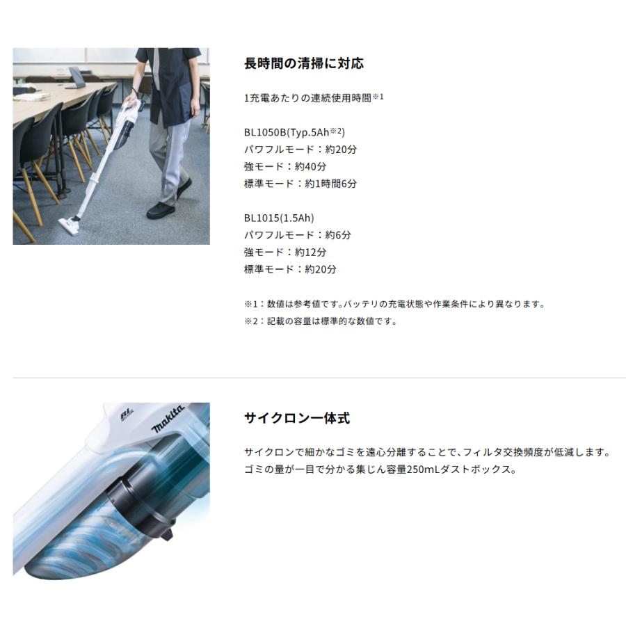 マキタ（makita） CL200FDSTW(白) 10.8V 充電式クリーナ【本体+5.0Ah