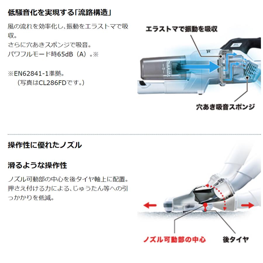 マキタ CL285FDZO + BL1860B  充電式クリーナ 　本体+6.0Ahバッテリー1本　｜techno-k｜06