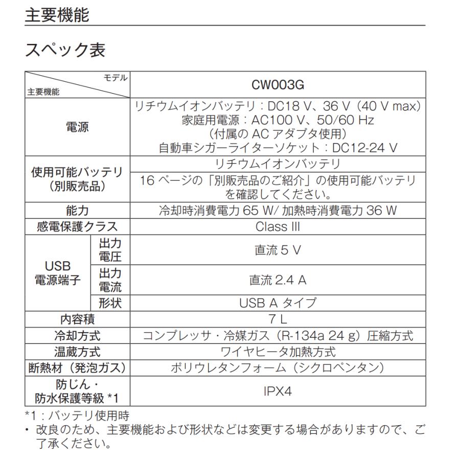 マキタ CW003GZ + BL1860B ×1本 充電式保冷温庫 本体+6.0Ah