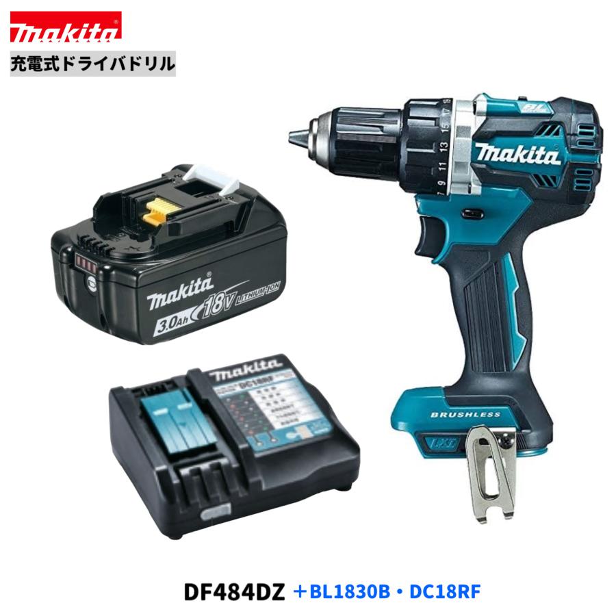 マキタ DF484DZ + BL1830B DC18RF 18V ドリルドライバー 本体+