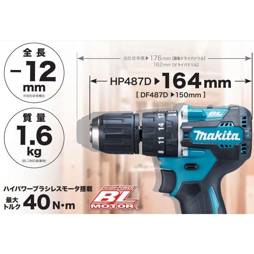 マキタ（makita） 注意 DF487DRGX (バッテリー1本仕様) 18V 充電式