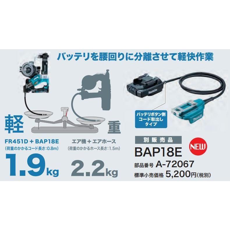 マキタ（makita） FR451DZ + BL1860B + 純正ケース 18V 充電式