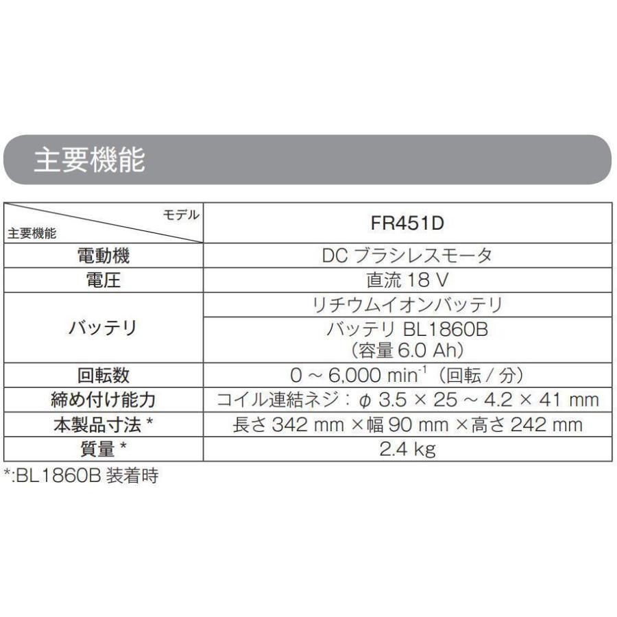 マキタ マキタ FR451DZ + 純正専用ケース 18V充電式オートパック マキタ マキタ FR451DZ + 純正専用ケース 18V充電式オートパック