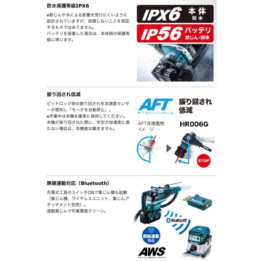 マキタ（makita） HR006GZK 40V 充電式ハンマドリル 52mm 本体+ケース