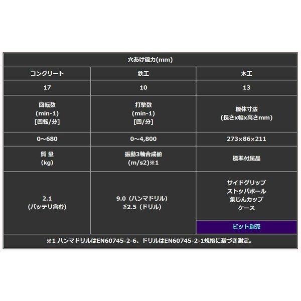 マキタ 17mm 18V 充電式ハンマドリル HR171DZK (本体+ケース)+ マキタ 17mm 18V 充電式ハンマドリル HR171DZK (本体+ケース)+