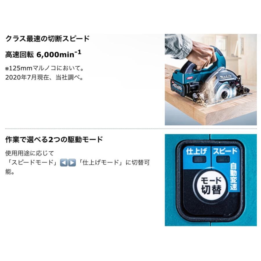 マキタ HS008GZ + ケース 40Vmax 125mm充電式マルノコ 本体+ マキタ HS008GZ + ケース 40Vmax 125mm充電式マルノコ 本体+